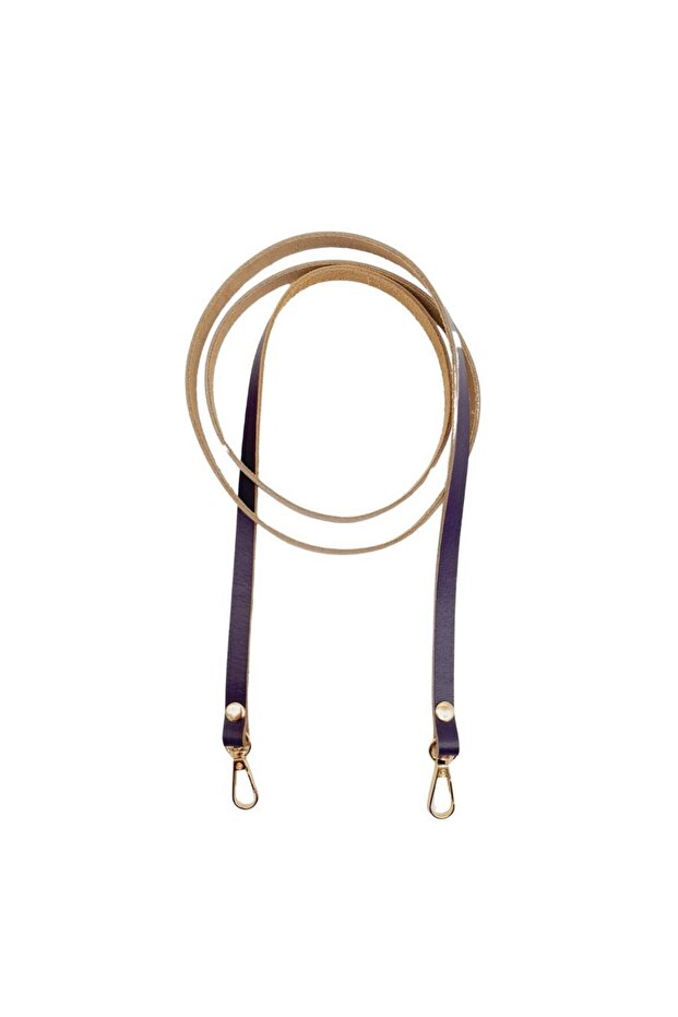 Angel Bag Accessory Real Leather Spaghetti Model Purple Color Light Gold Metal Bag Handle