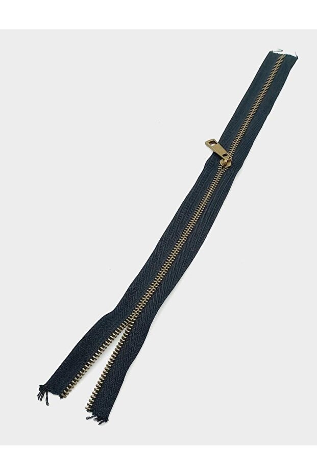 Headed Zipper 40 Cm Antique Metal Black