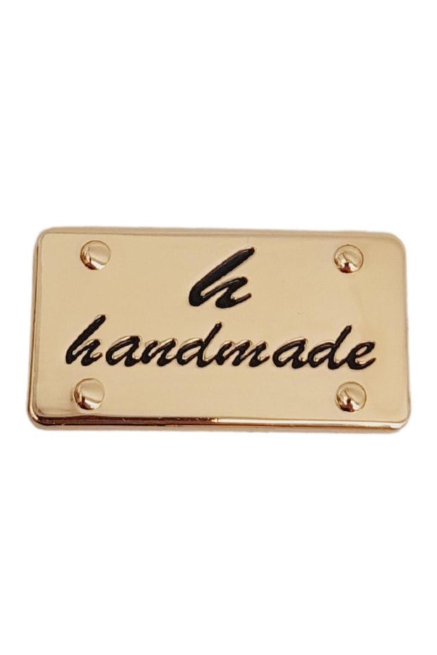 Angel Bag Accessory Handmade Written Metal Label 3.7X2 cm Plate Ornament Light Gold Color