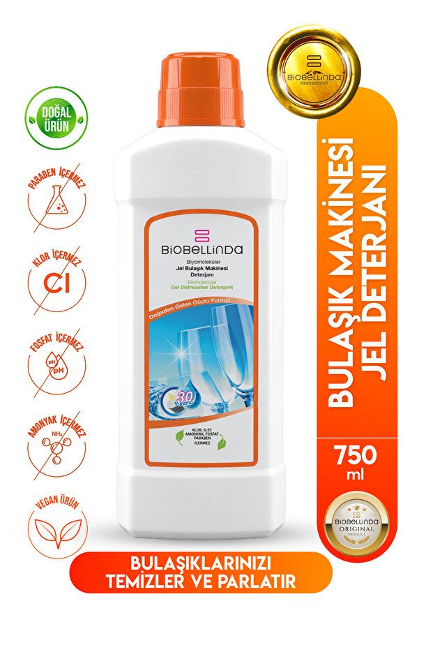 BioBellinda Doğal Biyomoleküler Jel Bulaşık Makinesi Deterjanı 750 ml