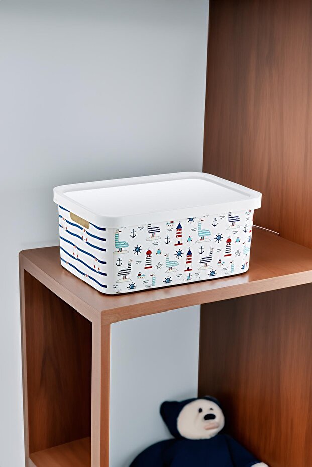 Stafi Patterned Multi-Purpose Box with Lid 4.5 Lt