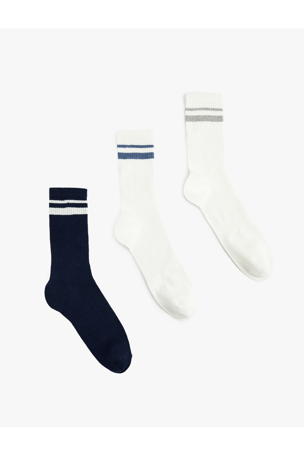 Set of 3 Striped Tennis Socks