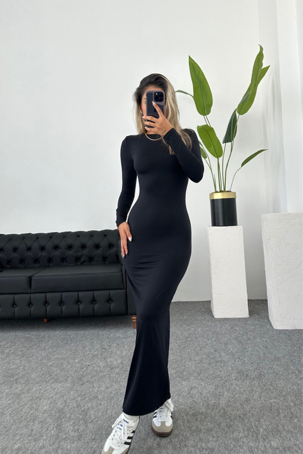 Women's Black Hailey Long Sleeve Maxi Dress