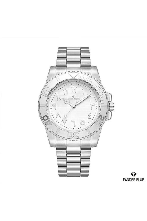 Silver Quartz Watch with Green Dial