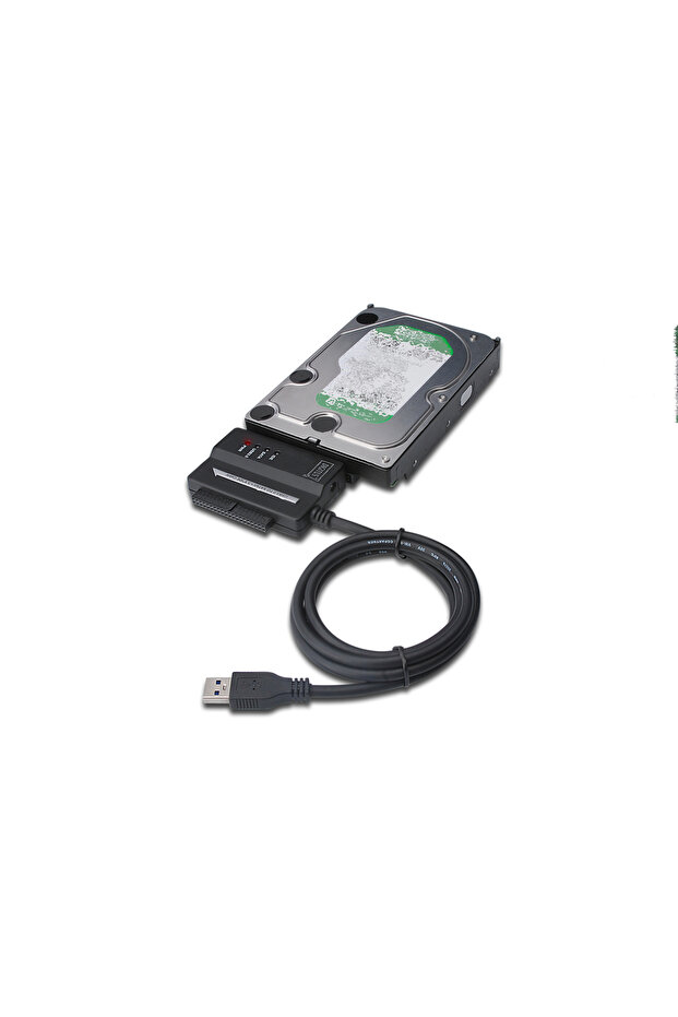كابل محول USB3.0 إلى SATAII + 3.5 بوصة IDE مع محول وحدة إمداد الطاقة (12 فولت/2 أمبير)