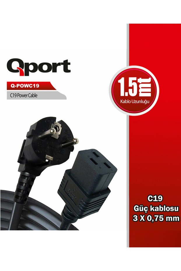 Qport 1.5Meter Q-Powc19 Power Cable for Power Supplies