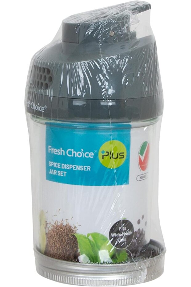 Spice Dispenser Jar Set 350 ml Glass Spice Shaker with 3 Way Lid TWES041