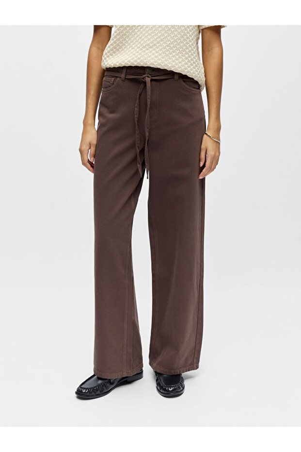 Wide Leg Jeans Bindegürtel - 1