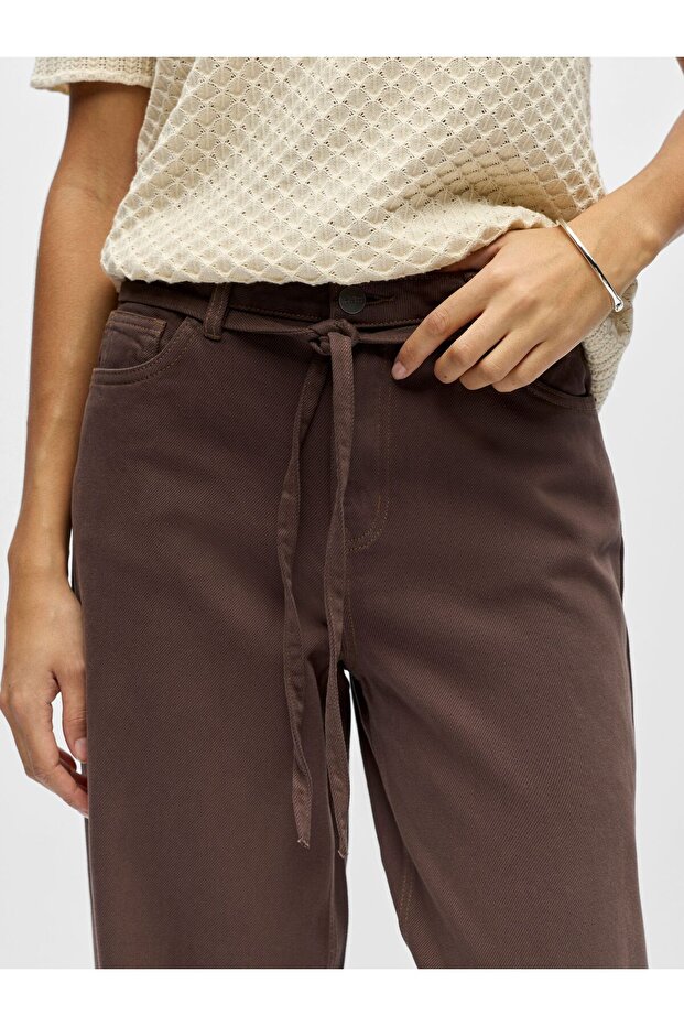 Wide Leg Jeans Bindegürtel - 6