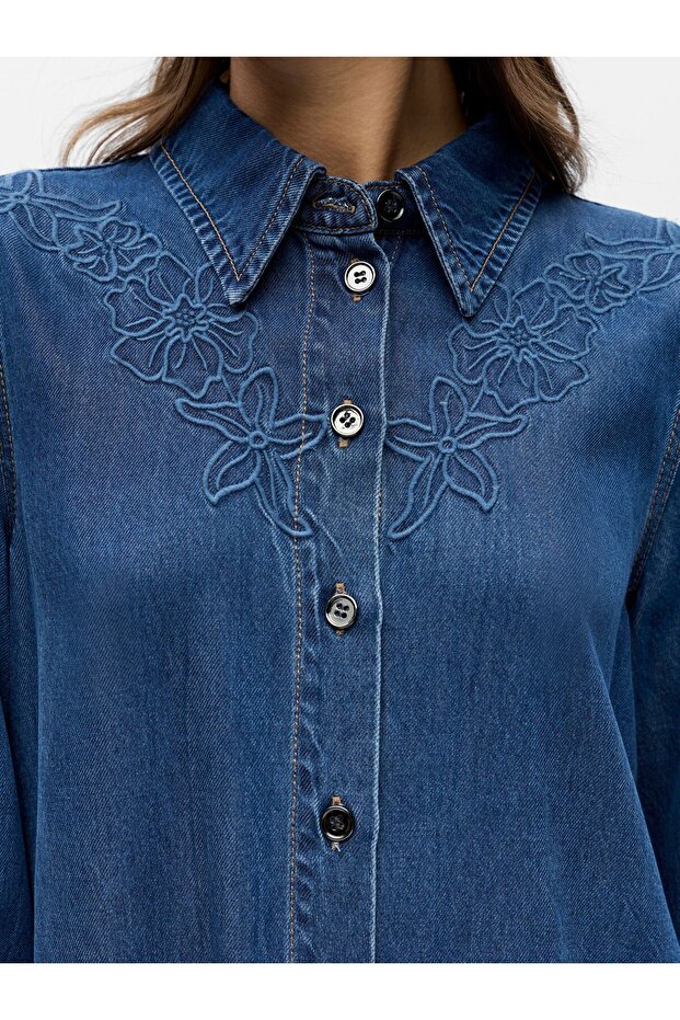 Cămașă din denim brodată - 5