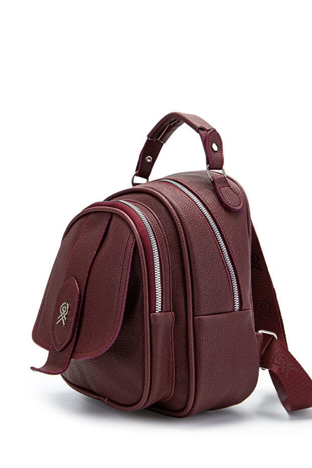 Multi-Compartment Mini Frank Backpack Claret Red - 2