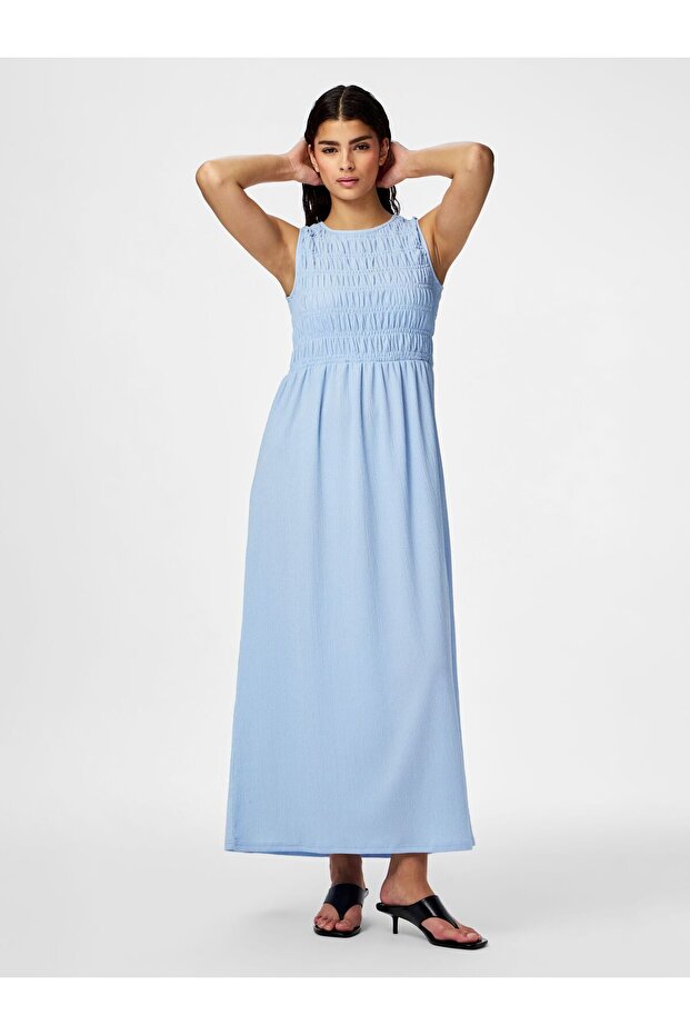 Rochie maxi PCBETTY GESMOKTES - 5