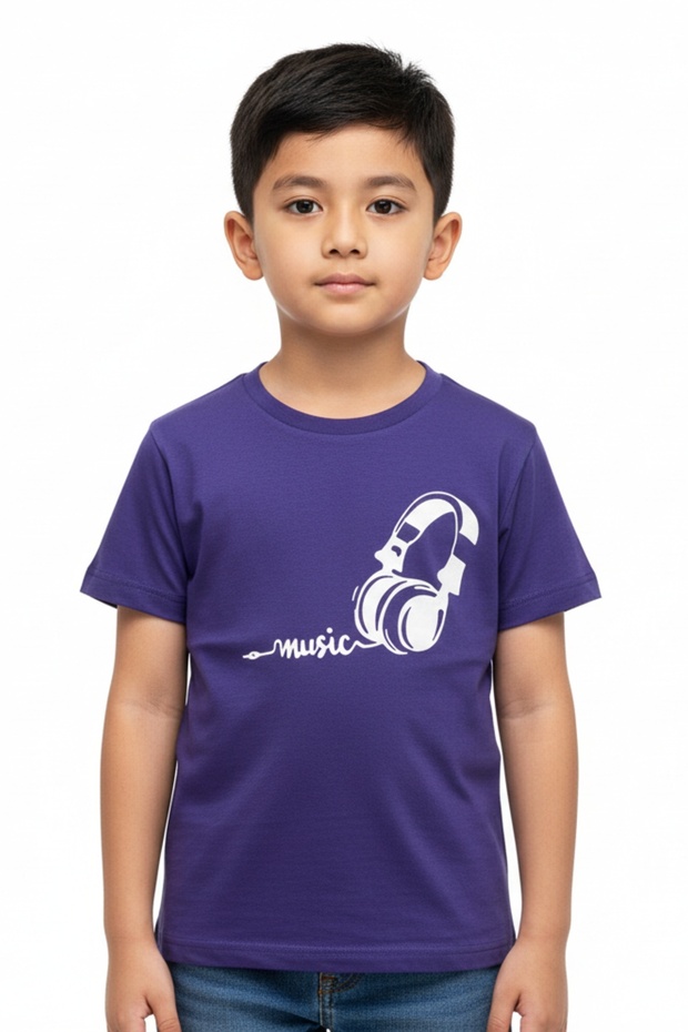 Boy's Crew Neck Short Sleeve Printed T-Shirt 24400