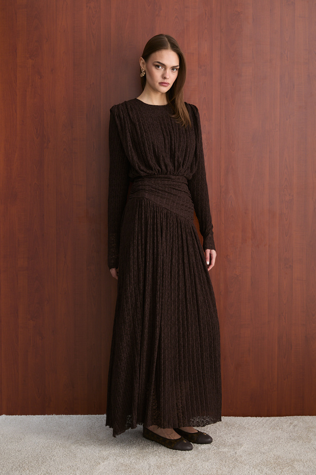 Corsage Detailed Lace Dress 32-2758