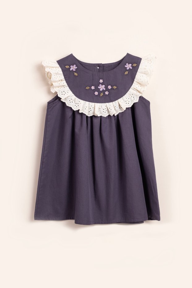Dress Girls' Embroidered Summer Ruffle Dress