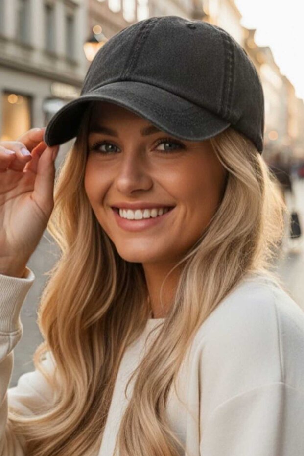 Women's Vintage 100% Cotton Adjustable Baseball Cap Hat