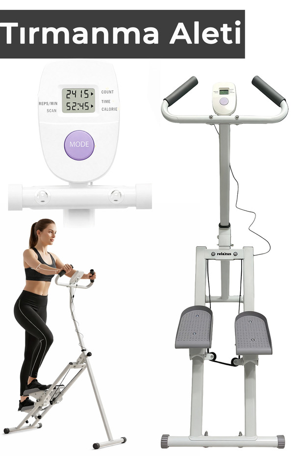 RELAXUS Katlanabilir Dikey Merdiven Tırmanma Basamak Kondisyon Egzersiz Fitness Aleti Direnç Lastiği Hediye