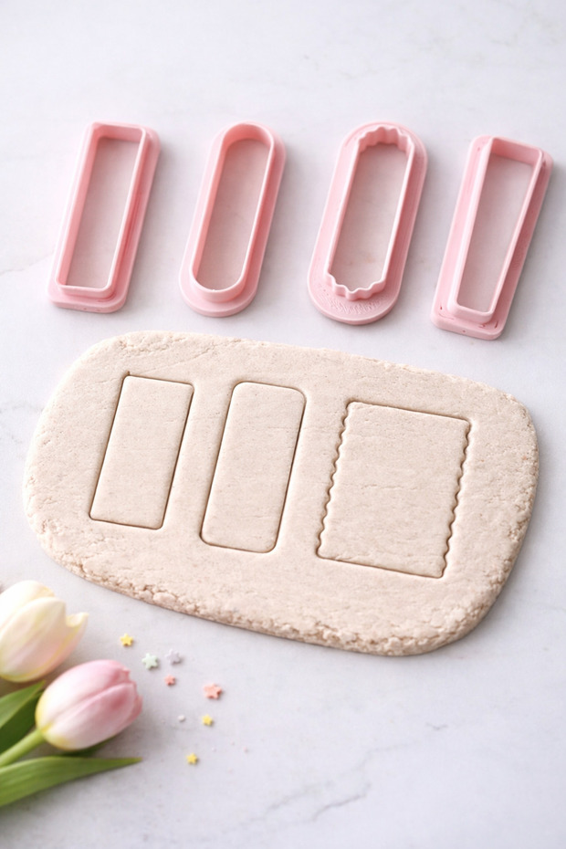 4-Piece Set - ✨ Polymer Clay Stamp Set – Rectangular Shape ✨ - 1