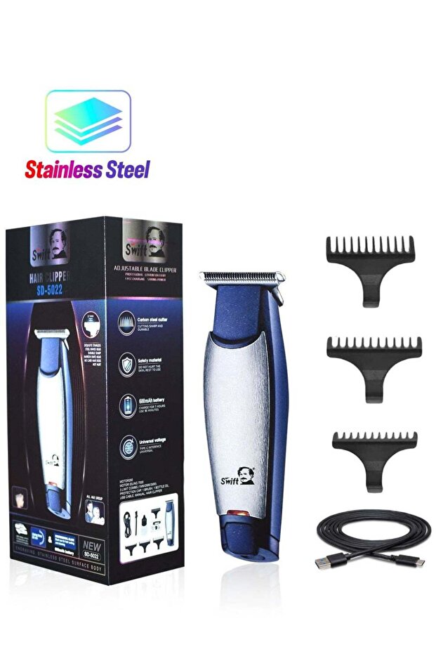 3 In 1 Hair Clipper SD - 5022 Blue/Grey