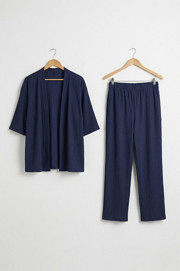 Bürümcük Fabric Shawl Collar Kimono Set