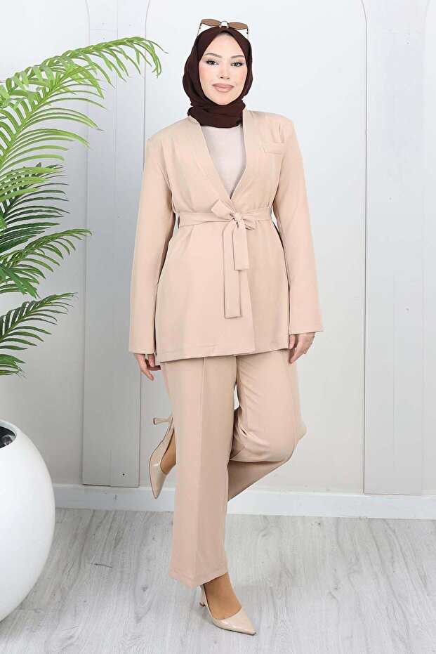 Soft Blazer Suit Beige 19389