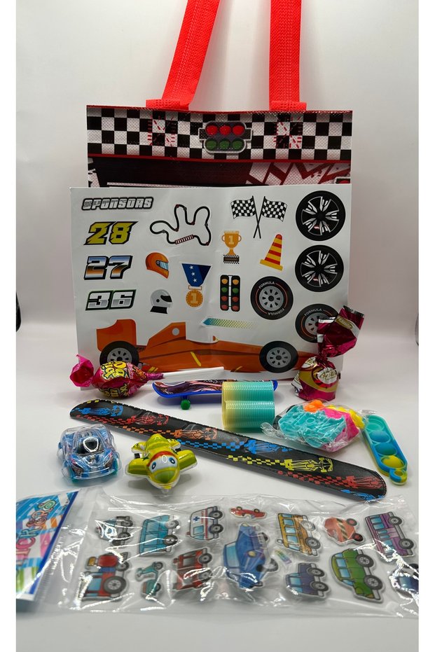 Cars/Racing Birthday Goody Bag: Fun and ready-to-give!
