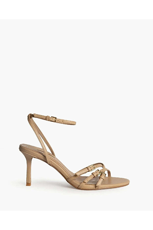 HIGH-HEEL SANDAL IN CAMEL