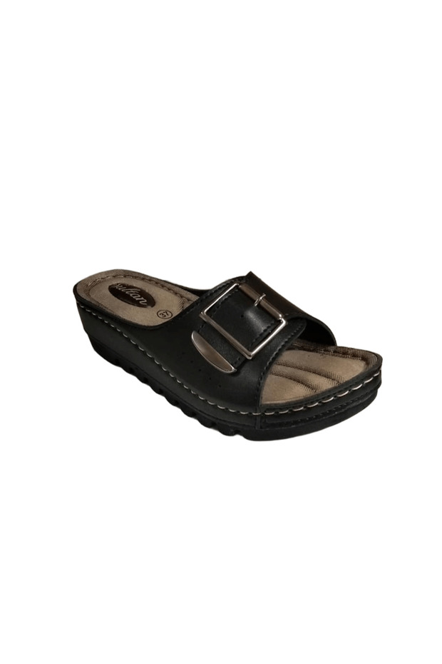 Sultan women's casual comfortable stylish lightweight buckle detailed slippers