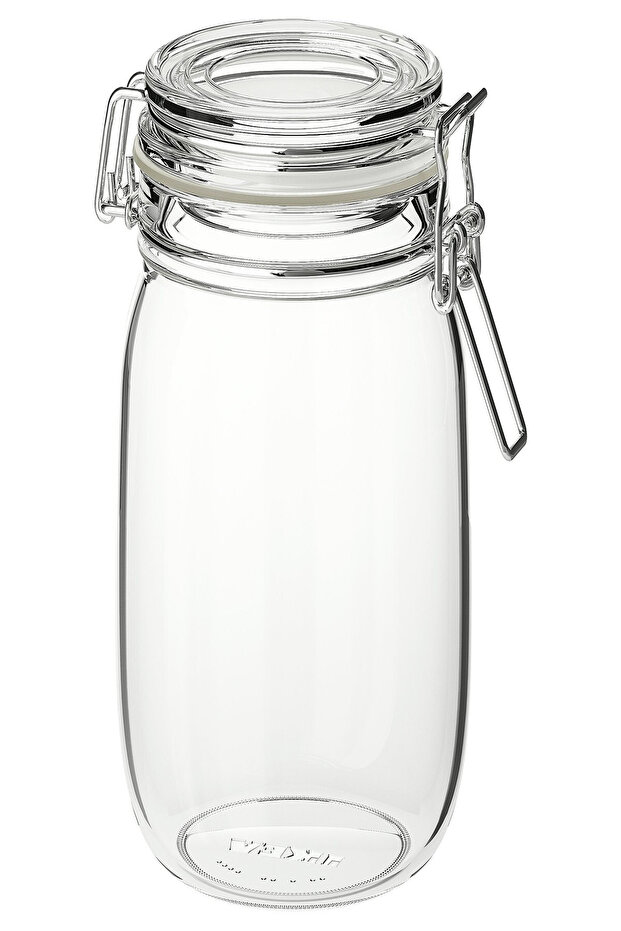 Glass Storage Jar with Lid 1 Liter Kitchen Organizer Food Container