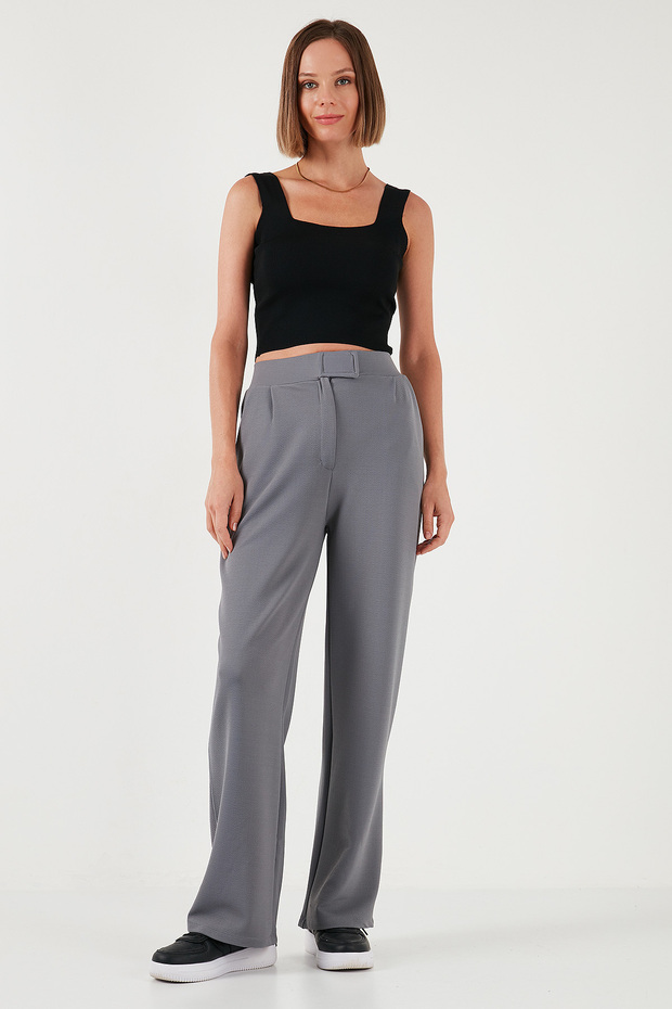 Regular Fit High Waist Wide Leg Trousers 5861279