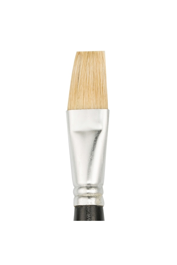 358F Series White Natural Bristle Flat Cut Brush No: 24 X 12 Pieces