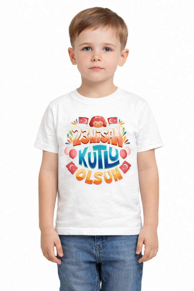 Short-Sleeved Custom Child Happy April 23Rd Written Children's T-Shirt