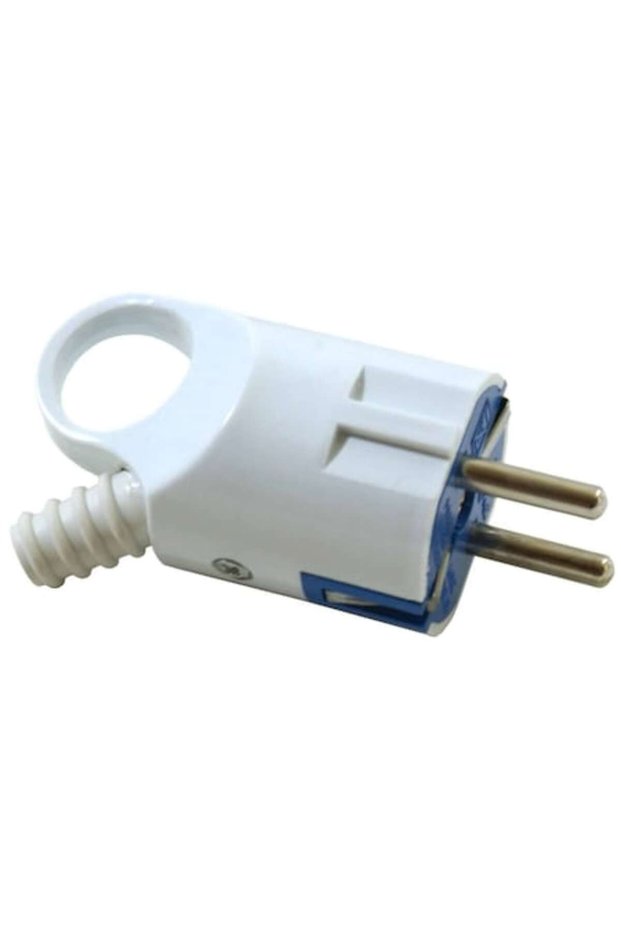 White Plug with Ring for Easy Extraction, Schuko, with Grounding