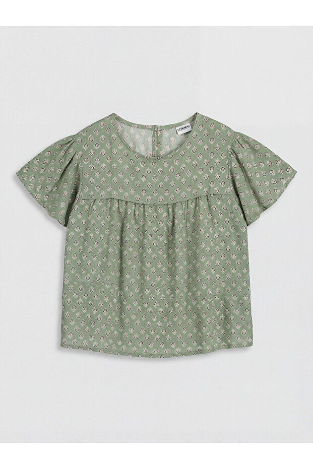 Nevavm Girl's Blouse with Oval Collar Pattern and Difference