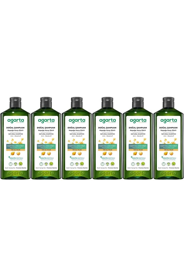 Natural Shampoo 400 ml Effective Against Dandruff - Anti-Flaking (Set of 6)