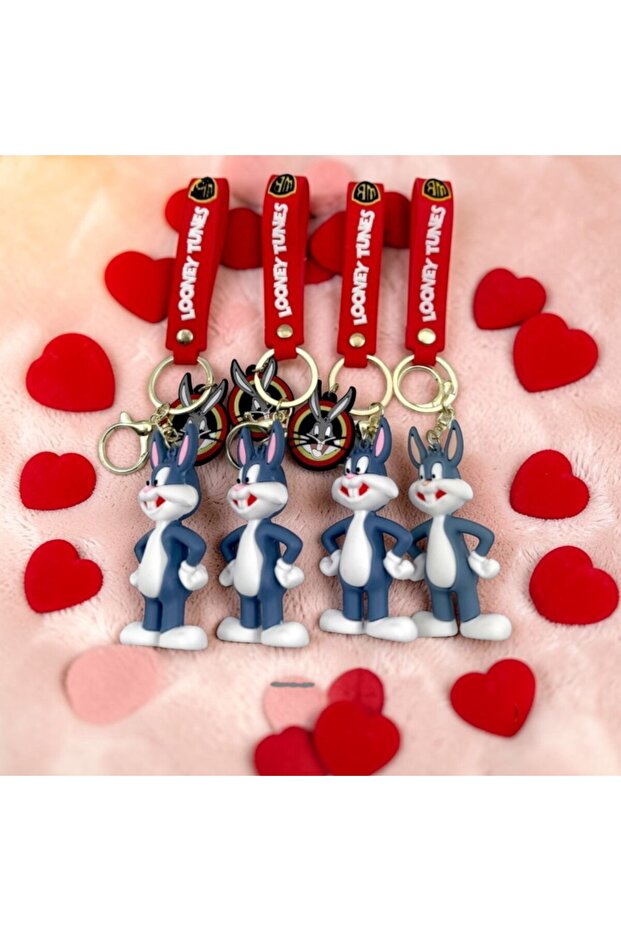 3D Themed Large Size Silicone Keychain and Bag Accessory Set of 4