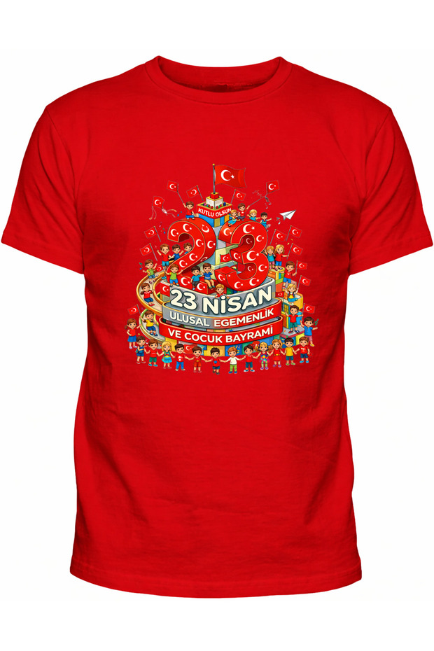 Short-Sleeved T-Shirt with Print for Children Doing Kule 23 April National Sovereignty and Children's Day
