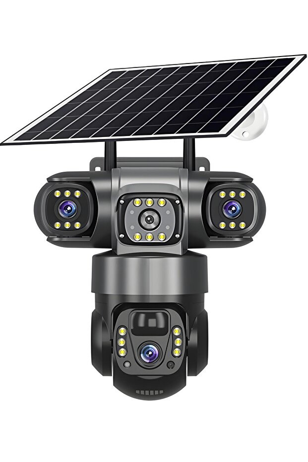 Dobest 4K Güneş Enerjili PTZ Güvenlik Kamerası Otomatik Takip İki Yönlü Ses Renkli Gece Görüşü 360°