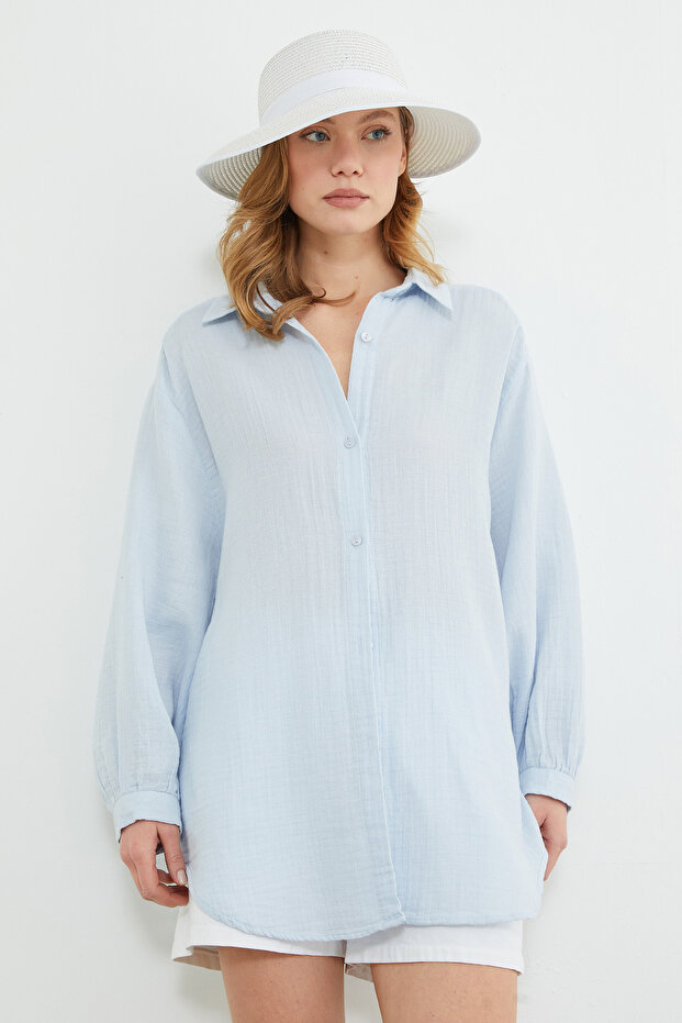 Basic Oversize Gömlek - 5