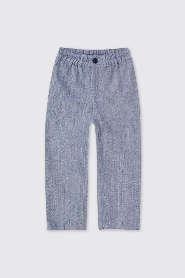 Baby Boy Blue Trousers with Elastic Waist