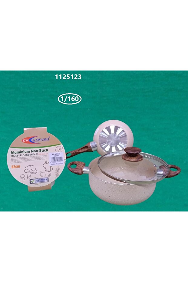 KR-MCG22 CASSEROLE WIT GLASS LID 22X9.5CM