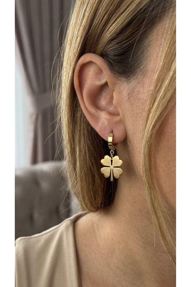 316L Steel Earrings, Anti-Tarnish, Anti-Allergic, Clover Figured (2 Years Importer Guarantee)