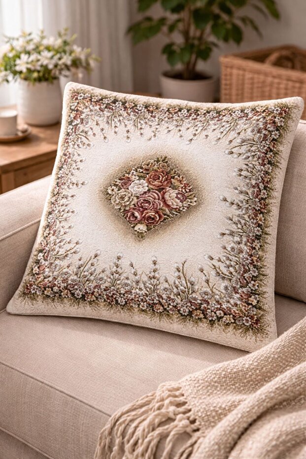 كارلا لورين-148 غطاء وسادة مزخرف بنمط ثنائي الاتجاه مقاس 45x45