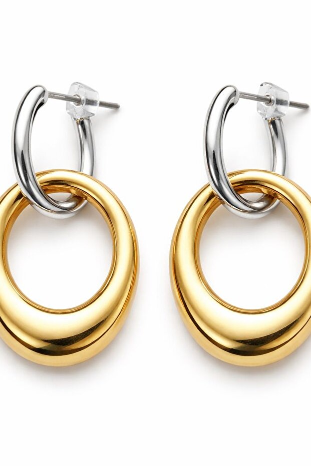 Women's Steel Large Earrings