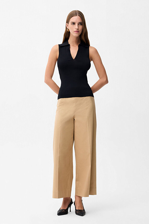 Kolsuz Yakalı Triko Bluz - 3