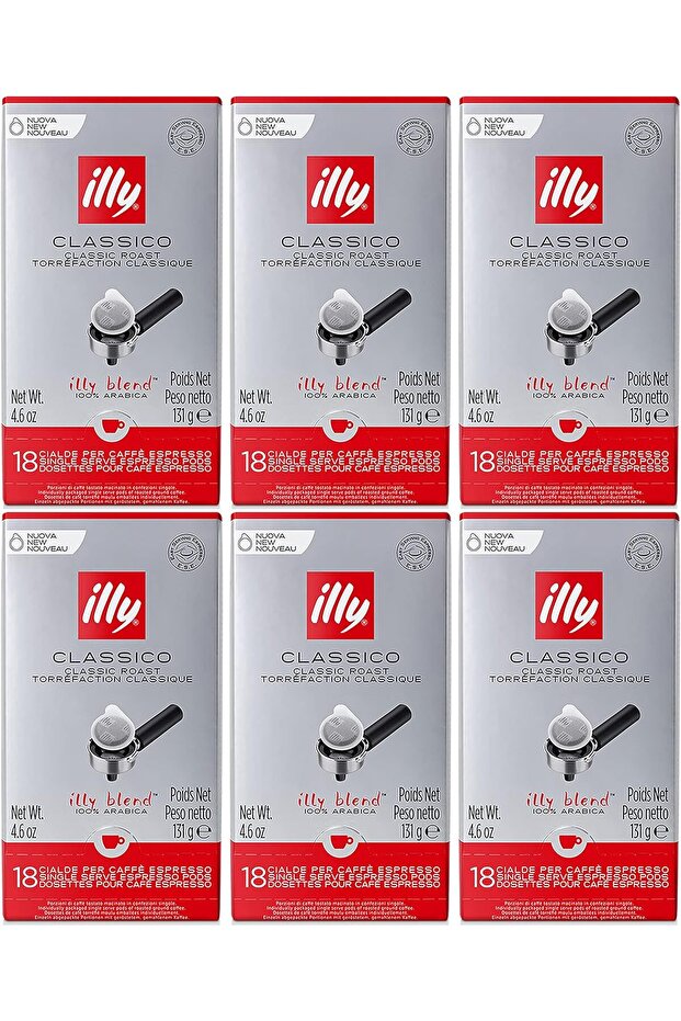 E.S.E Espresso Pods - Medium - 18 Count (Pack of 6)