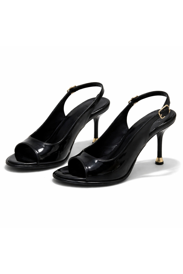 Women's Patent Leather Heeled Shoes 8 cm Thin Heel Stylish Daily & Evening Wear