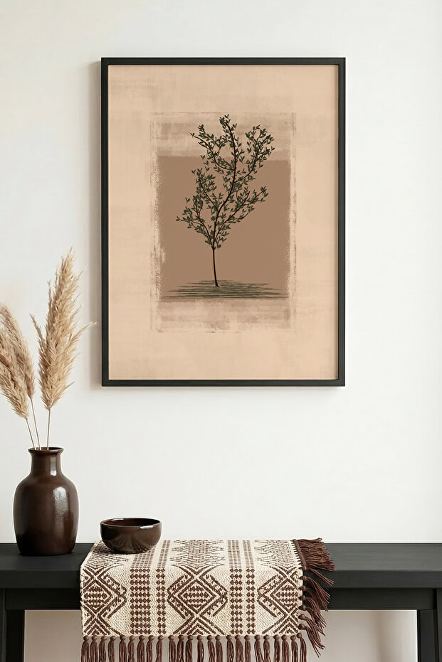 Black Wooden Framed Abstract Painting I Huhu1131 - Single Painting Black Frame