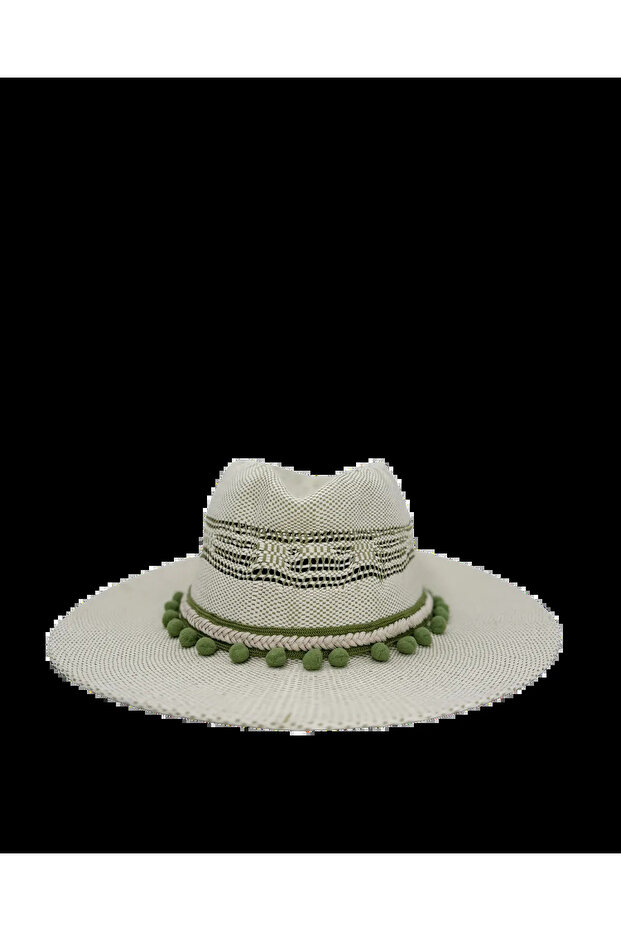 STRAW HAT WITH BELT DETAIL