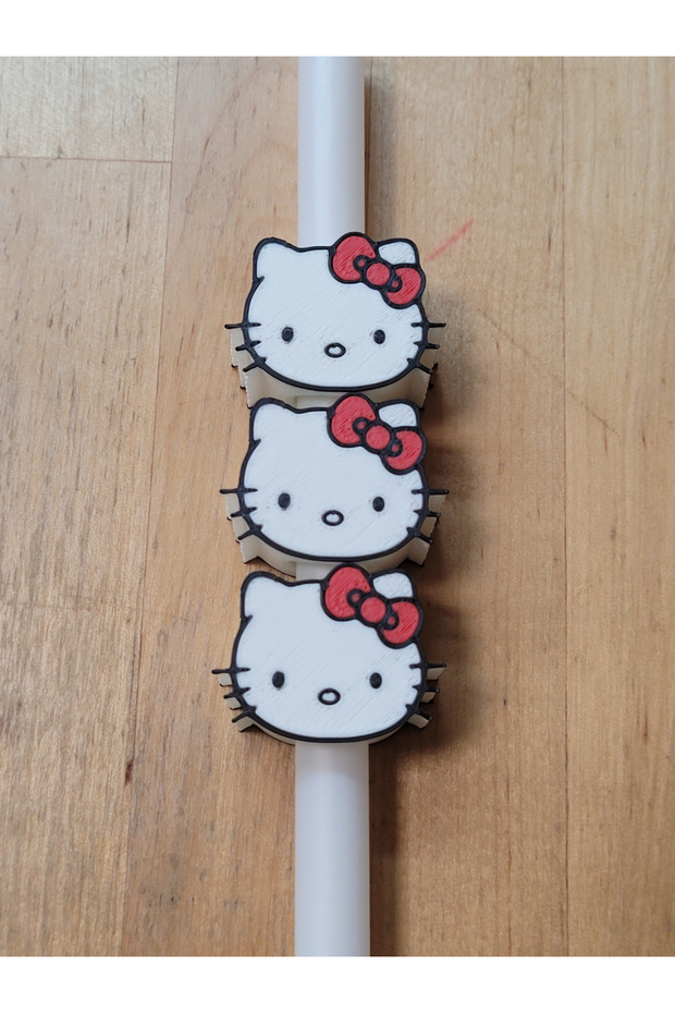 Cute Cat Figured Straw Ornament Cup Accessory Set of 3